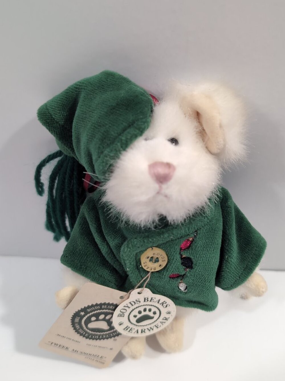 Boyds Bears Mouse Christmas Ornament Plush "Tweek McSnoozle" w/Tags 6" Bearwear
